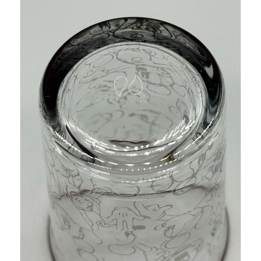 Pottery Barn Disney Mickey Mouse Glass Tumblers‎ Set of 4 Black White